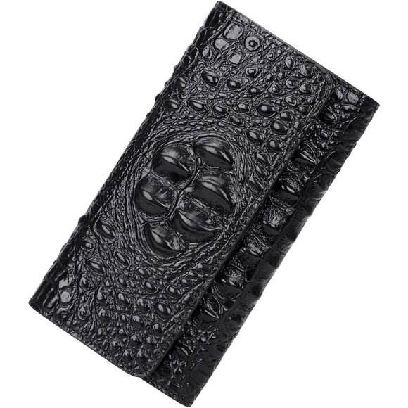 ⭐Women Leather Wallet Embossed Crocodile Clutch Card Holder Organizer - Picture 1 of 8